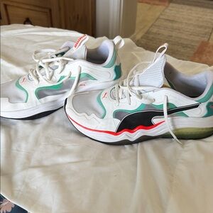 Puma White and Teal Sneakers